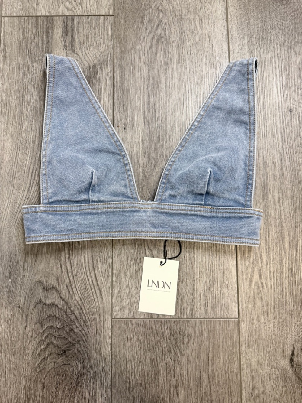 Light Blue Denim Bralette Top